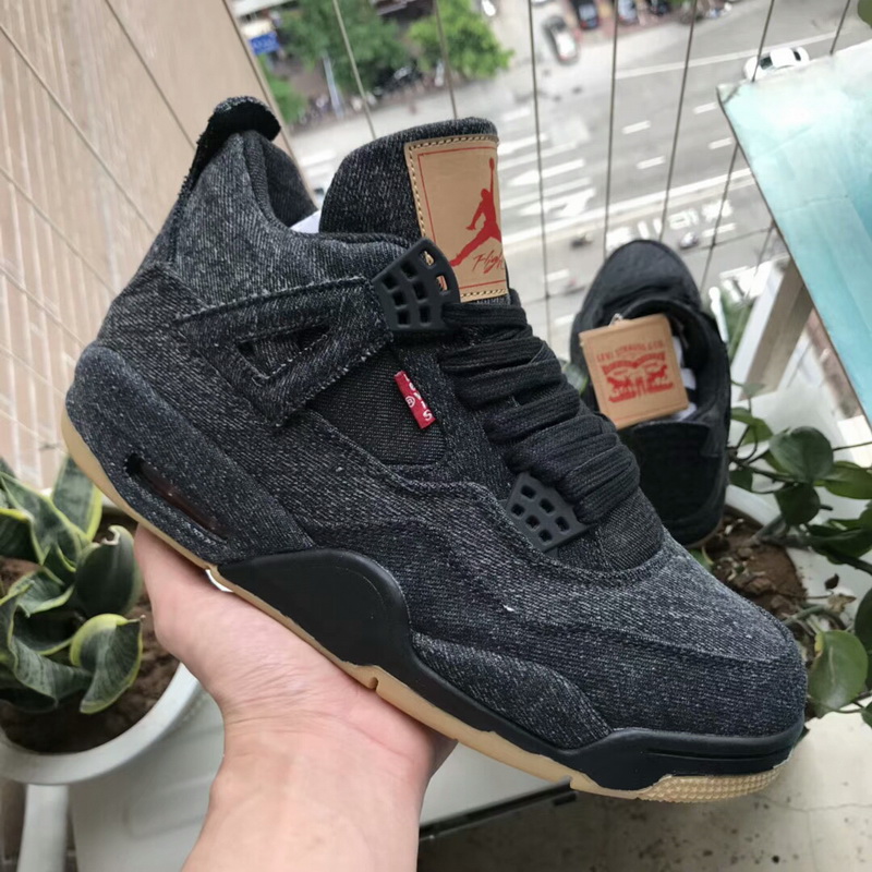 Authentic Air Jordan 4 X Levis NGR Black